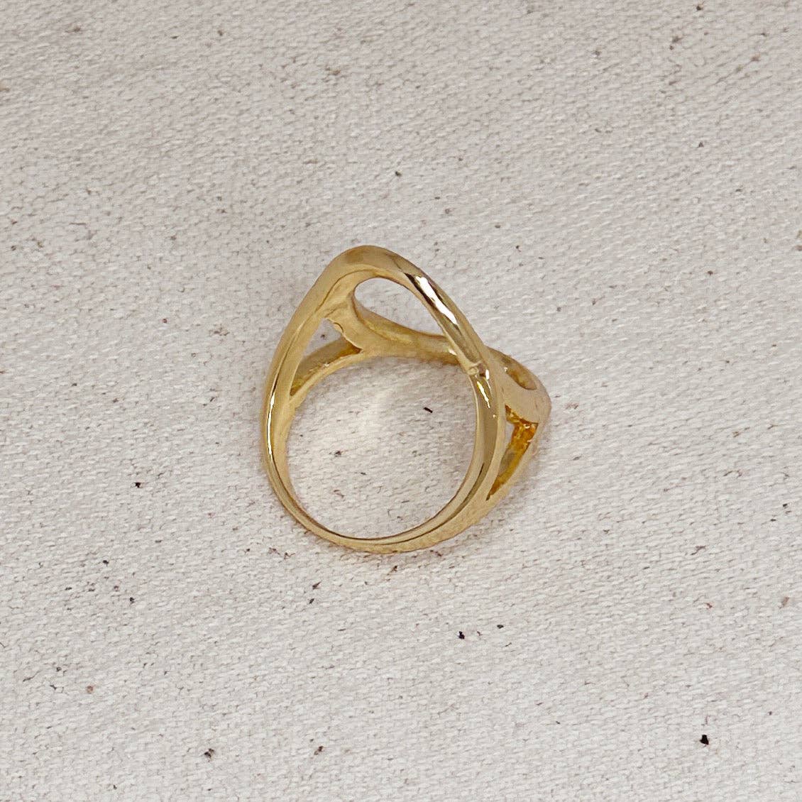 The Sally 18k Gold Filled Oval Geometric Ring