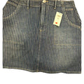ON 34TH Women's Blue/White Striped Denim Mini Skirt Pockets Button 10/30