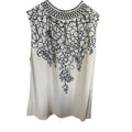 White House Black Market Sleeveless Floral Embroidered Smocked Blouse 8