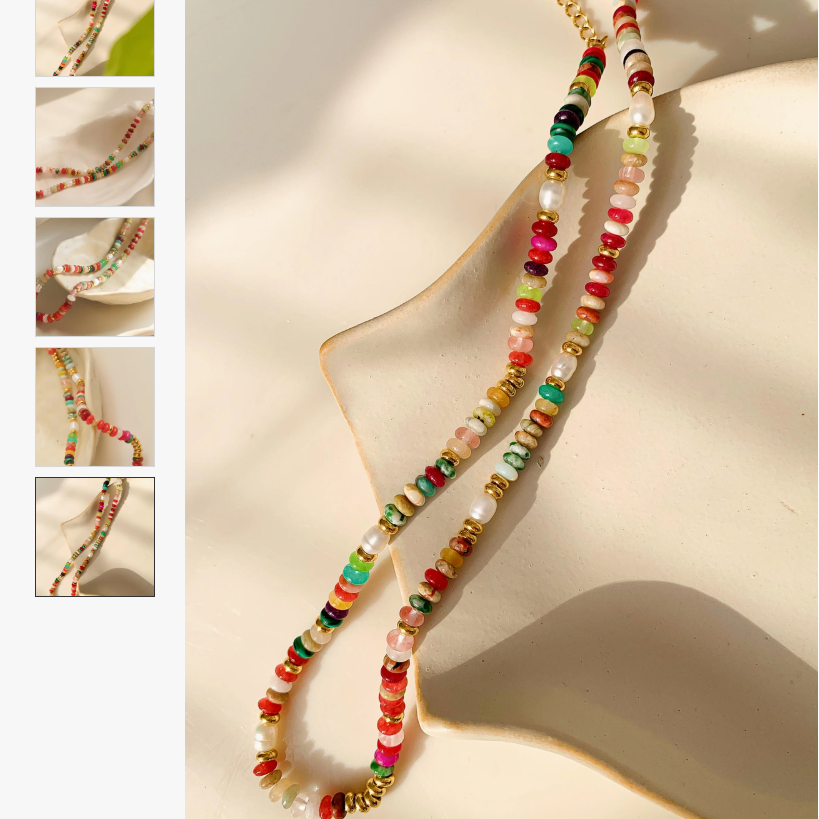 The Reese Necklace – Non-Tarnish Multicolor Natural Stone & Pearl Beaded Necklace