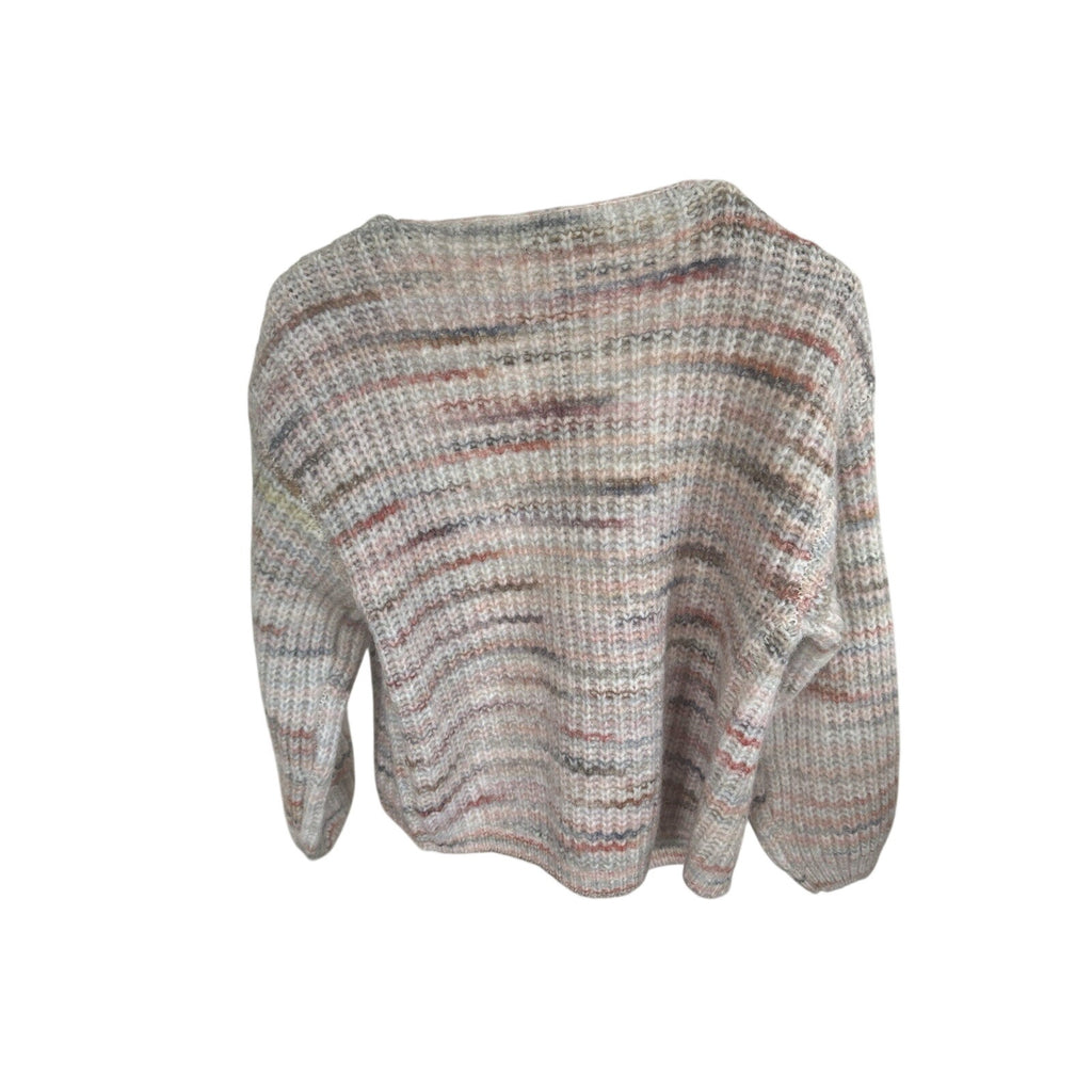 Flag & Anthem Womens Knit Striped Open Front Long Sleeve Cardigan Sweater M