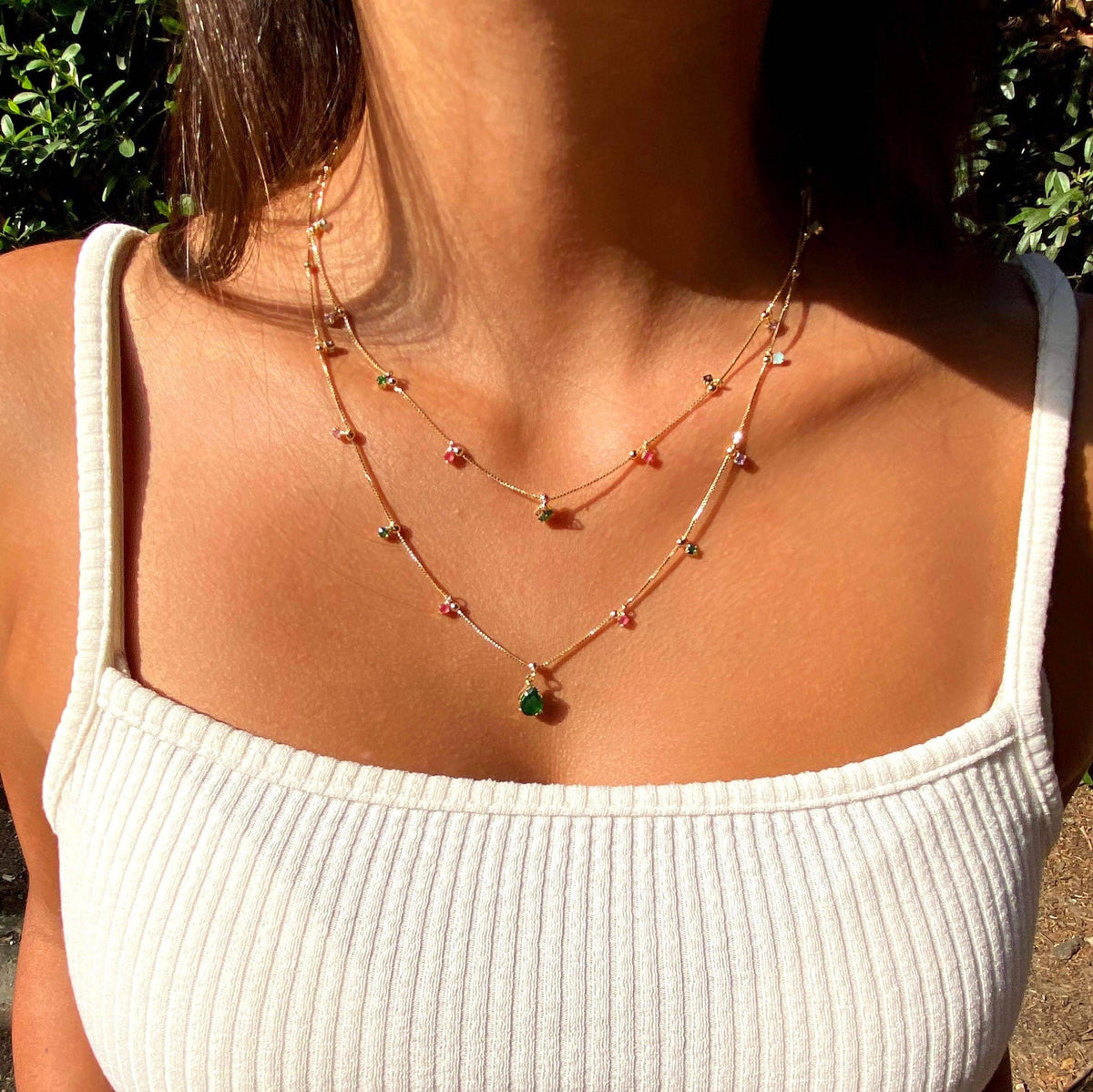 The Celeste Necklace | 18K Gold-Filled Multicolor Layered Necklace