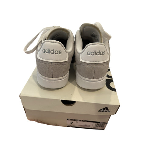 adidas Grand Court Alpha Cloudfoam Comfort Cushioned Low Top Sneaker Gray/White