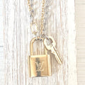 The Georgian Necklace — Repurposed LV Lock Mixed Metal Necklace