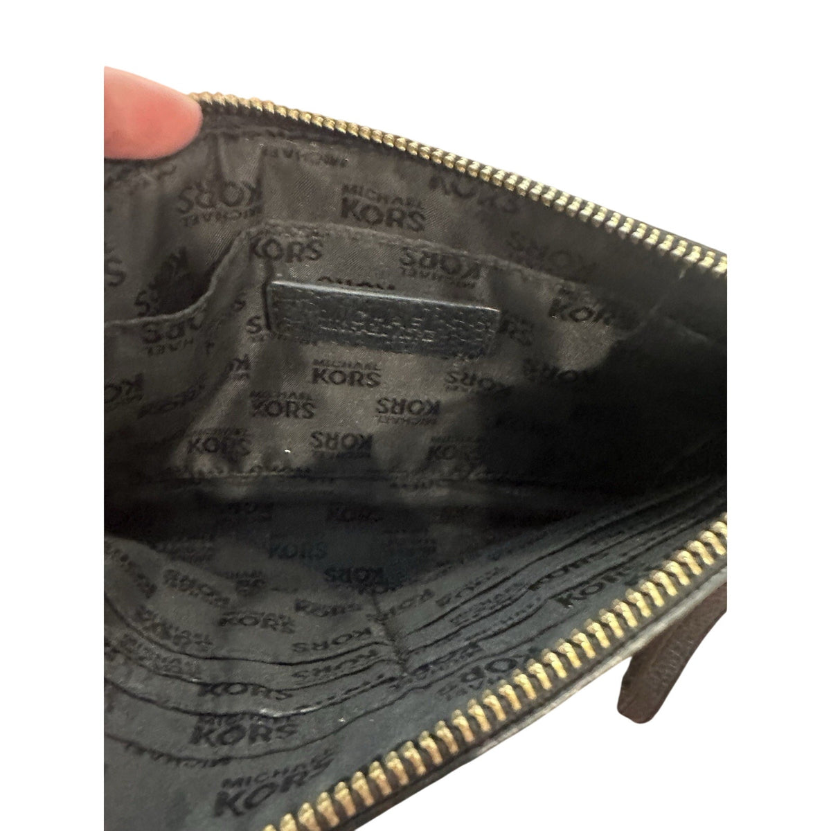 Michael Kors Black Zip Wristlet Wallet w/ Wrist Strap Logo Credit Card