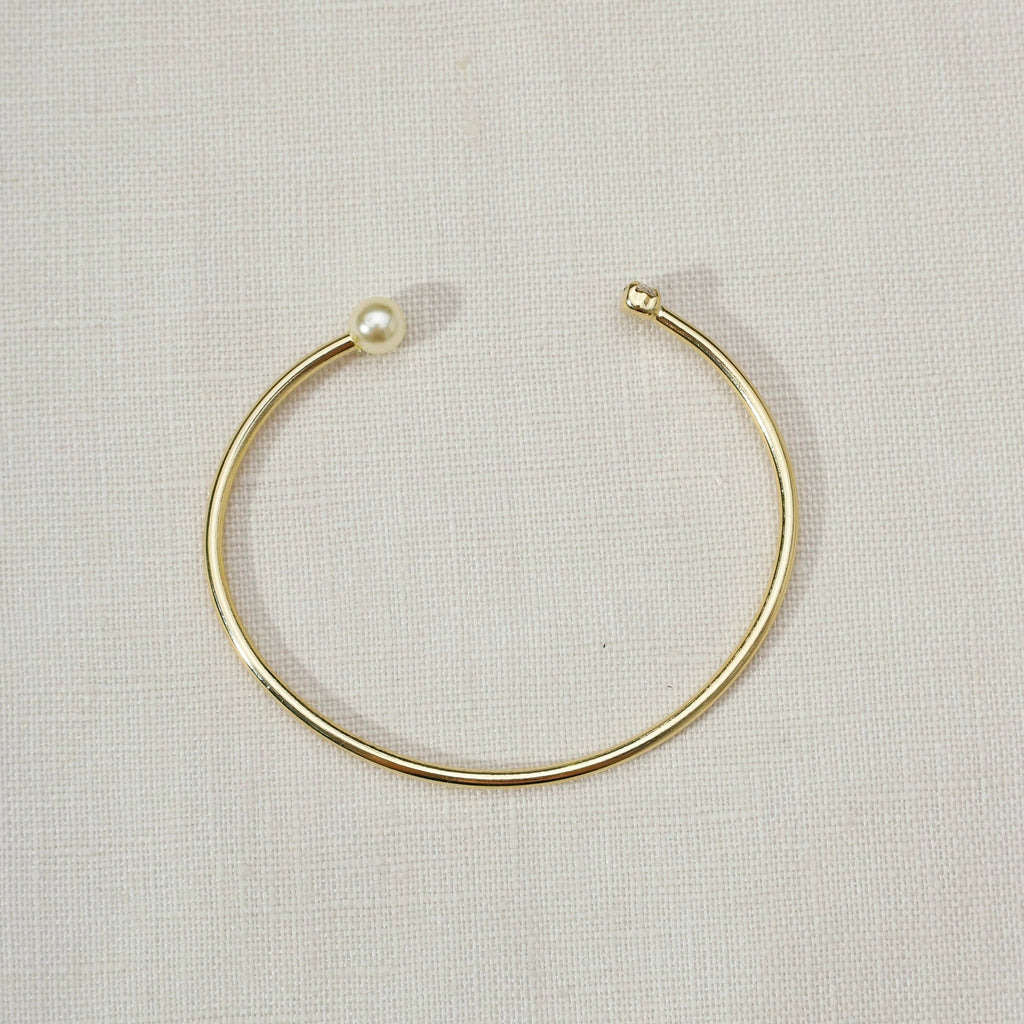 The Jinger 18k Gold Filled Pearl and Crystal Cuff Bracelet