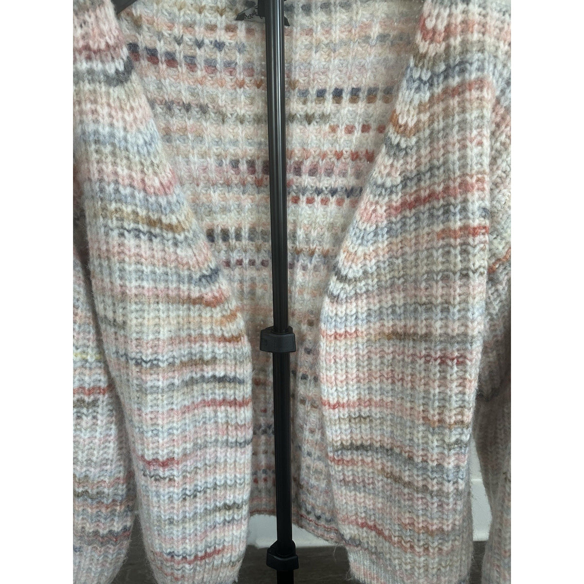 Flag & Anthem Womens Knit Striped Open Front Long Sleeve Cardigan Sweater M