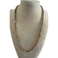 BaubleBar Multicolor Crystal Rhinestone Tennis Necklace Gold Tone Adjustable