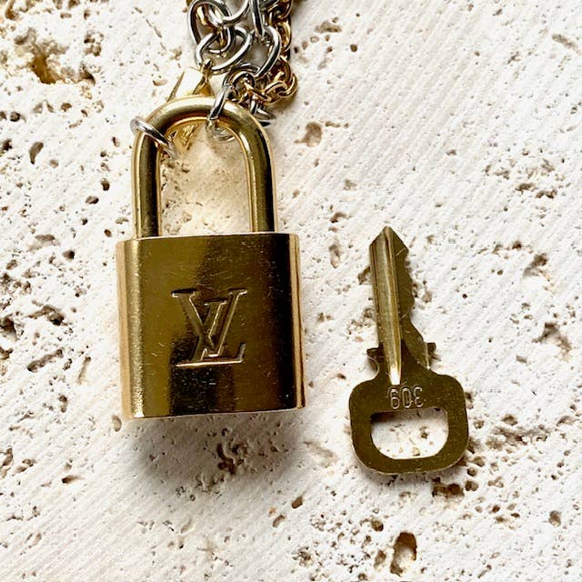 The Georgian Necklace — Repurposed LV Lock Mixed Metal Necklace