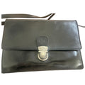 Patricia Nash Black Leather Flap Crossbody Bag 9" x 7"