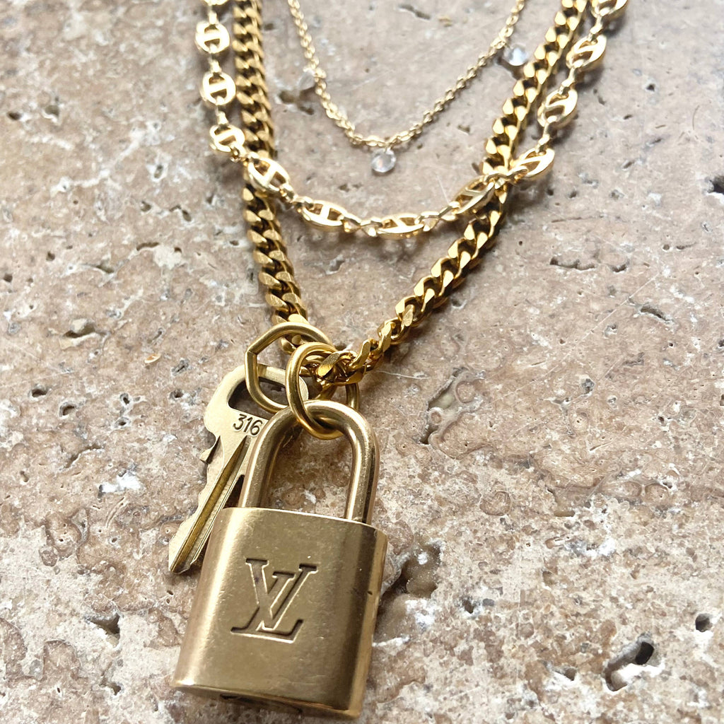 The Elizabeth Necklace — Repurposed LV Lock & Key Necklace