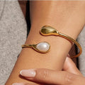The Camille Cuff – 18K Gold Non-Tarnish Open Stone Bracelet