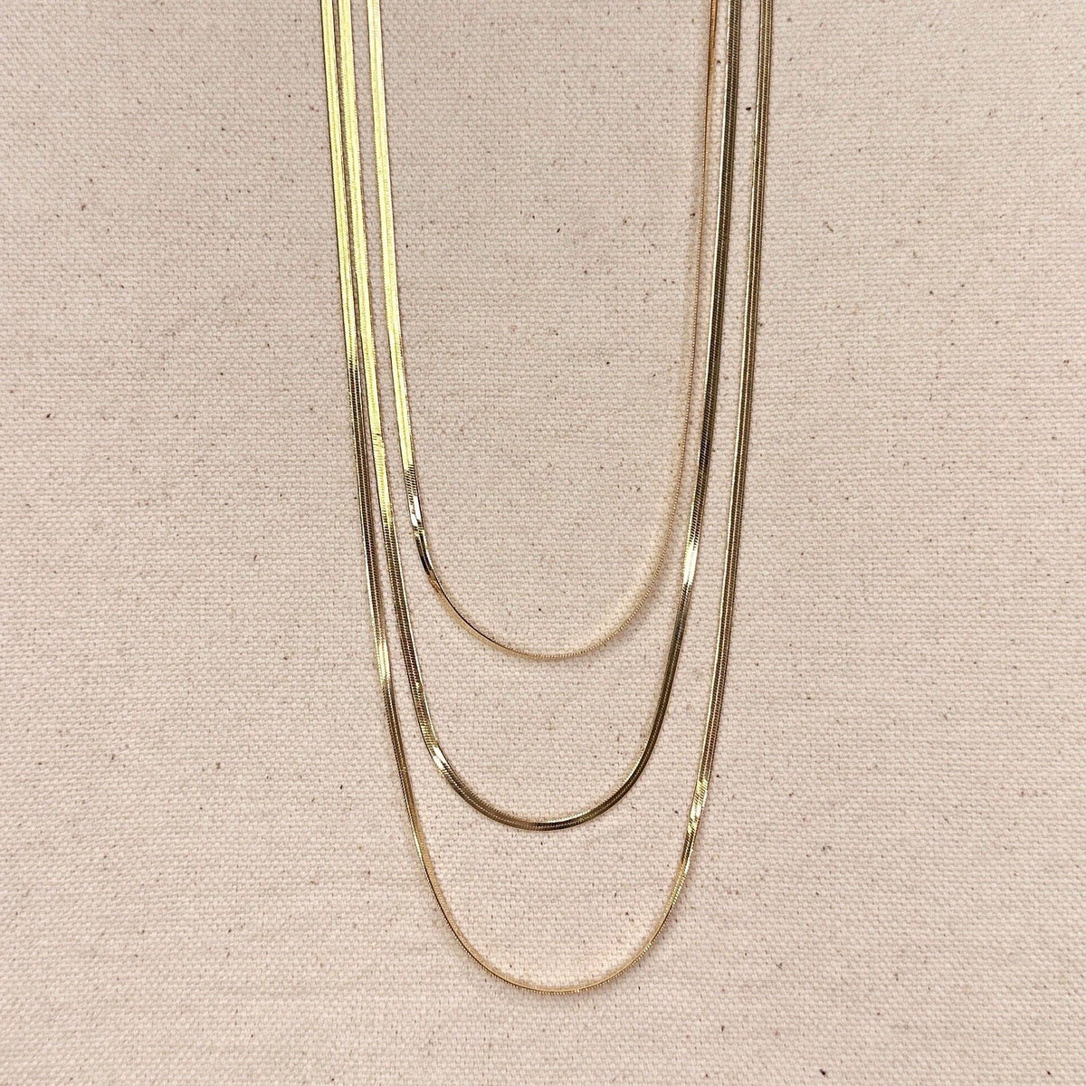 The Vanessa 18k Gold Filled 2.0mm Thickness Herringbone Chain