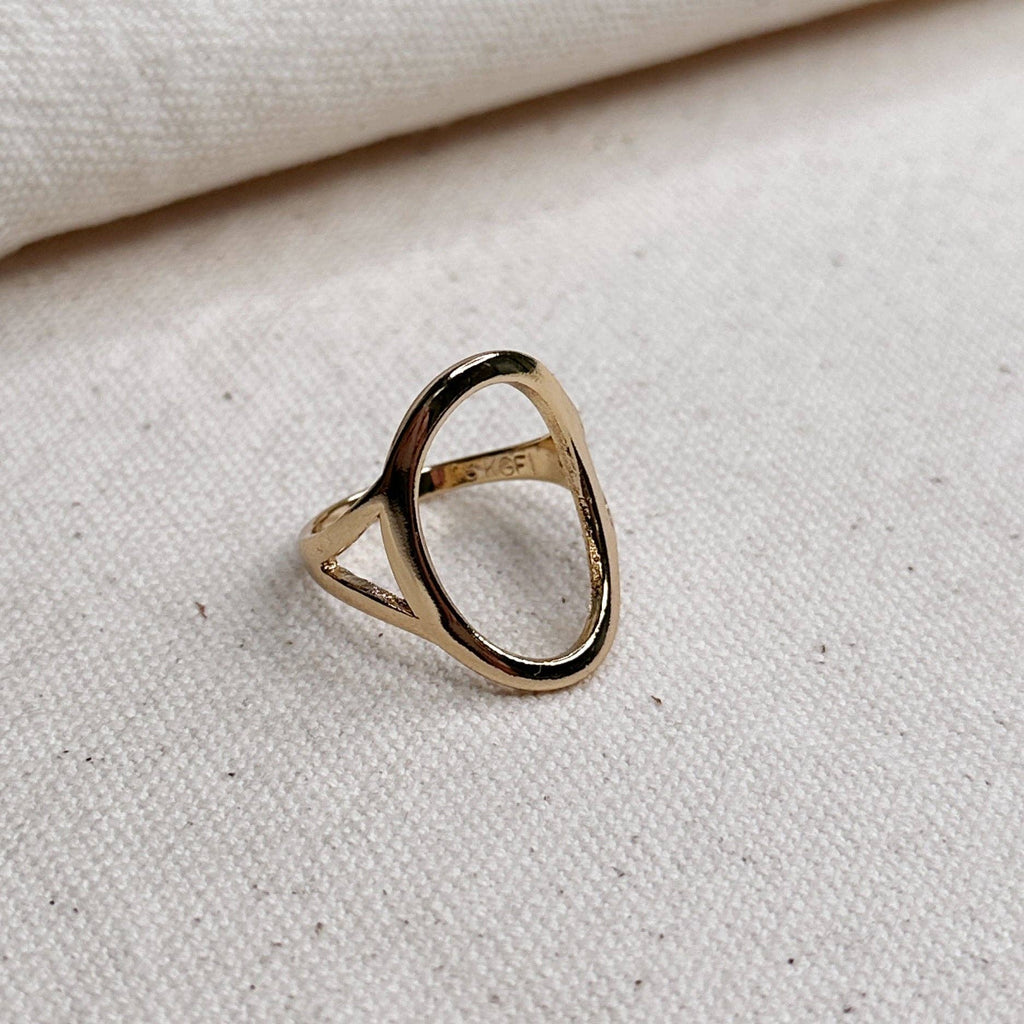 The Sally 18k Gold Filled Oval Geometric Ring