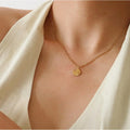 The Soleil Necklace – 18K Gold Non-Tarnish Round Sun Pendant Necklace
