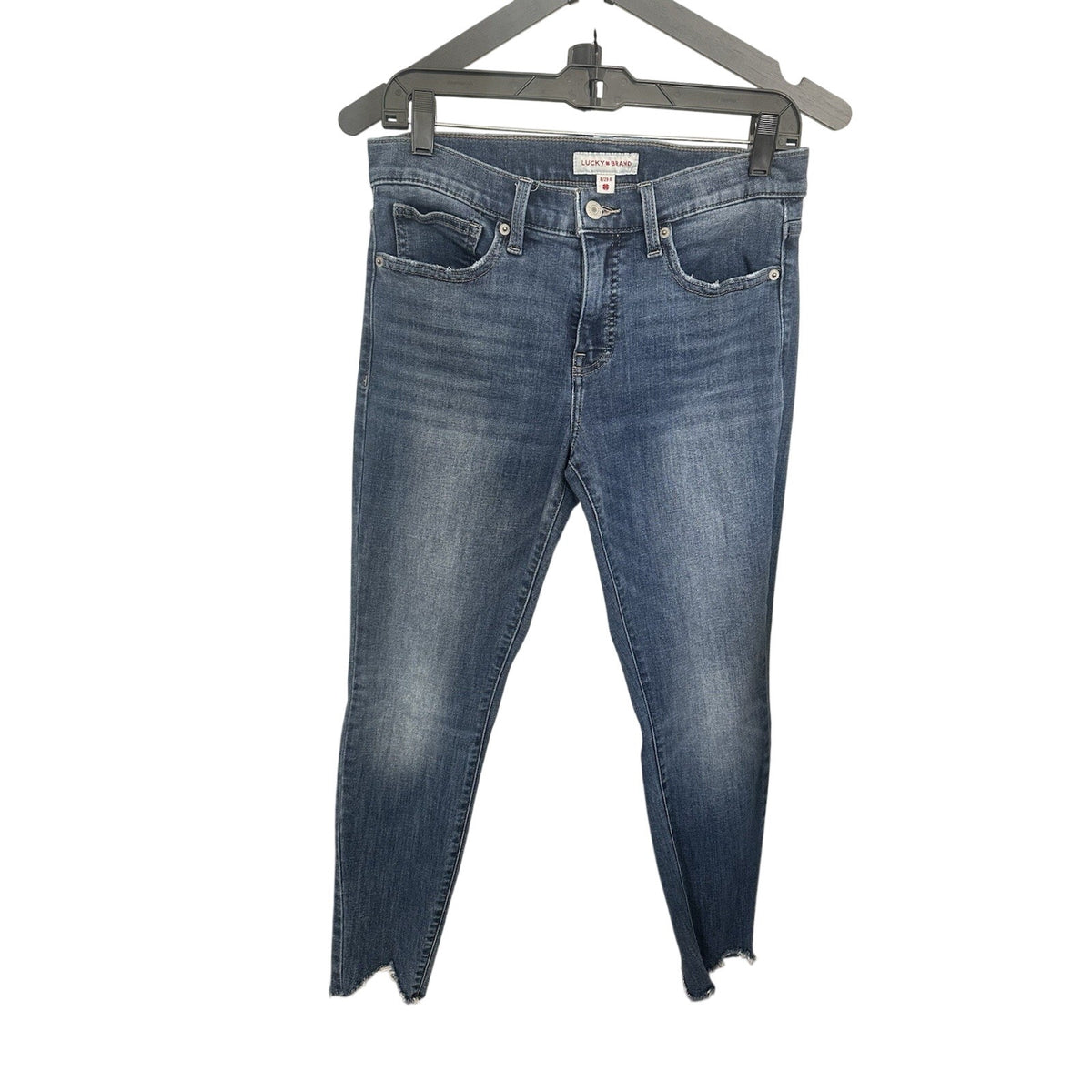 Lucky Brand Women’s Skinny Slim Blue Medium Wash Jeans, Zip/Button