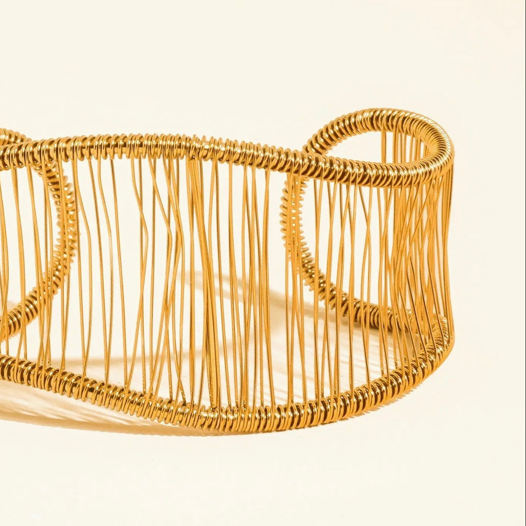 The Sierra Woven Cuff – 18K Gold Non-Tarnish Bracelet