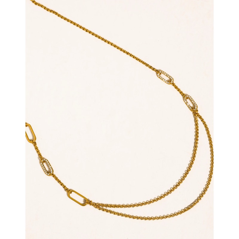 The Blair Necklace – 18K Gold Non-Tarnish Layered Chain Necklace
