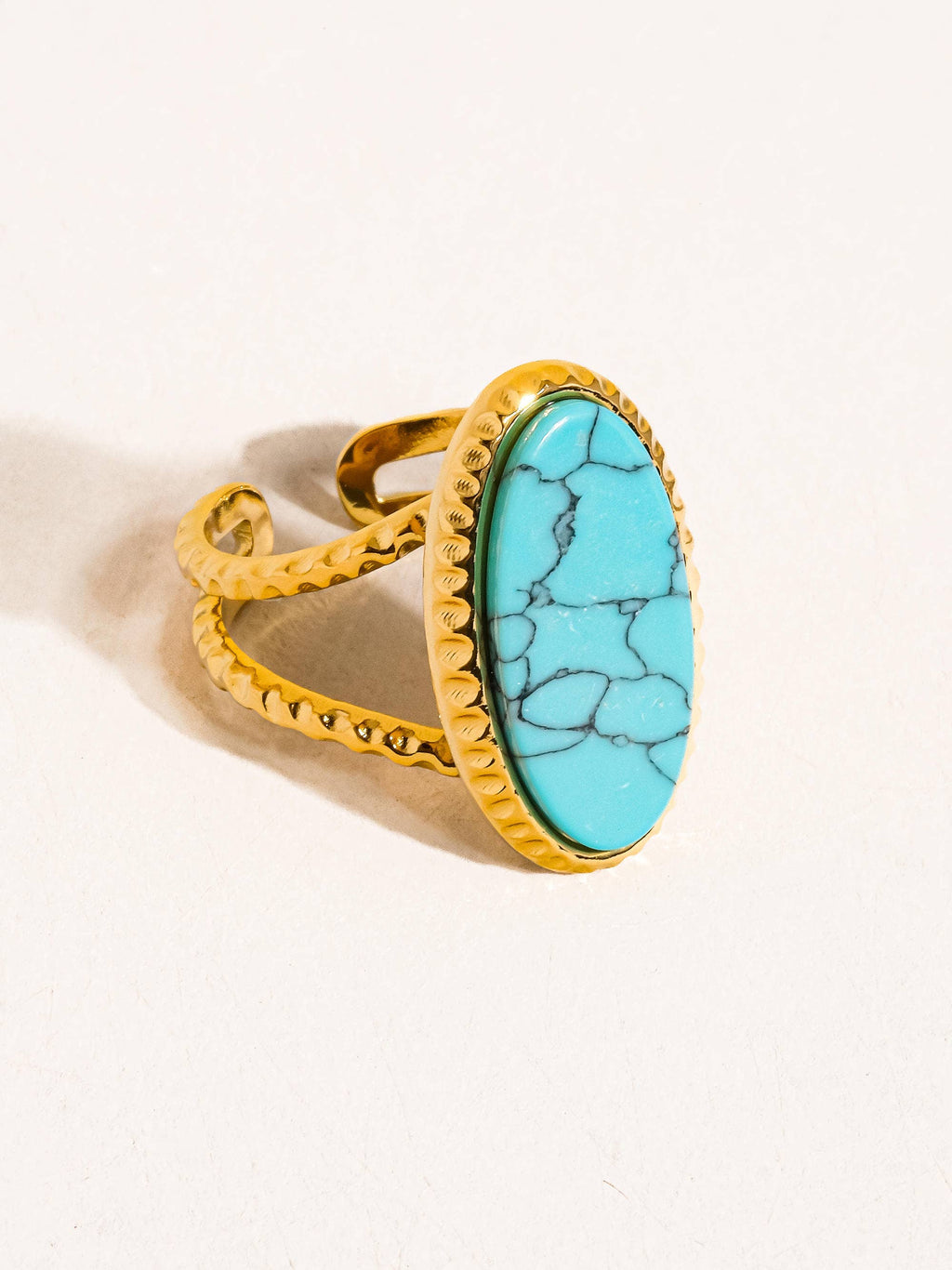 The Catherine 18K Gold Non-Tarnish Natural Stone Ring