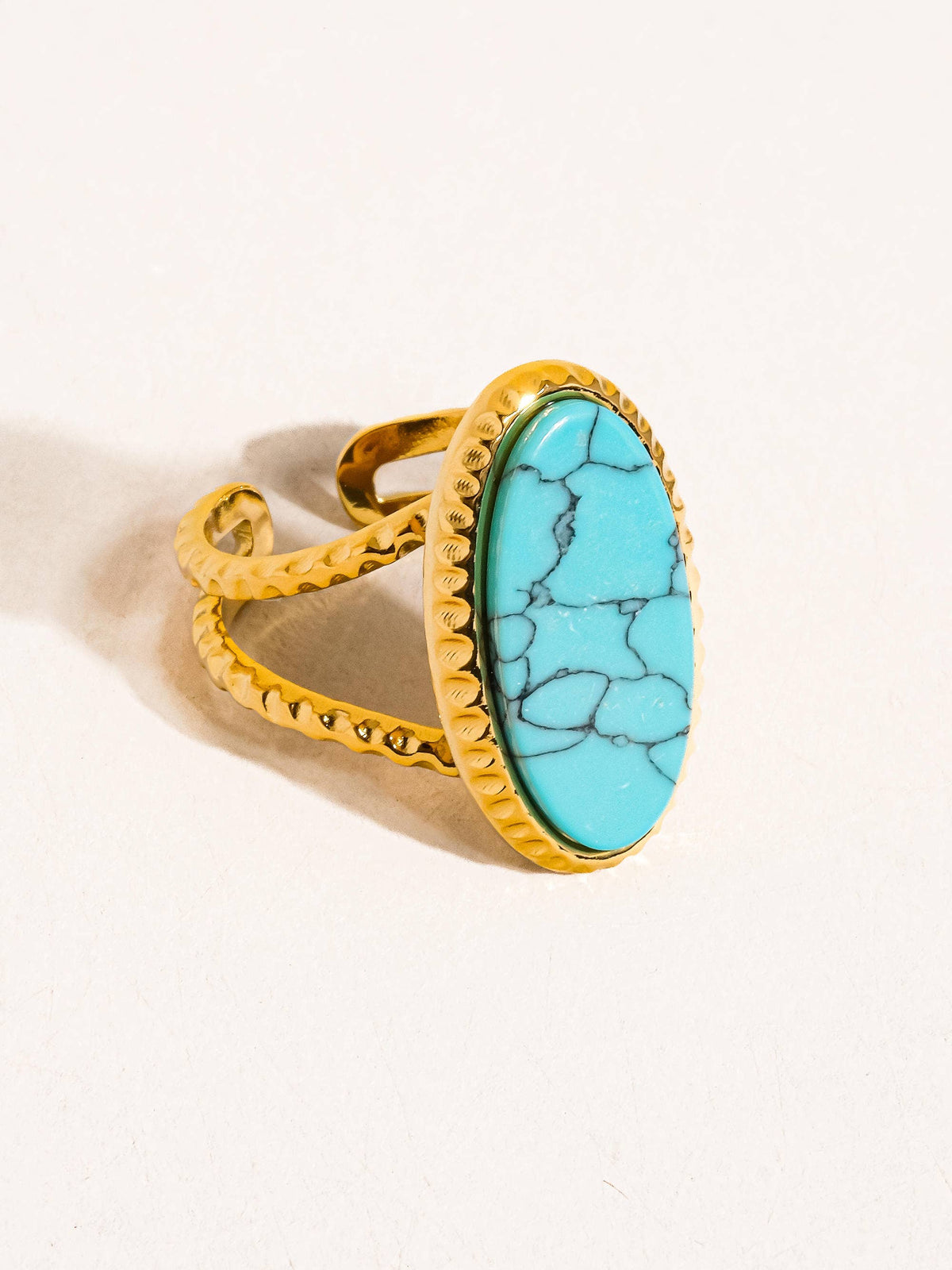 The Catherine 18K Gold Non-Tarnish Natural Stone Ring
